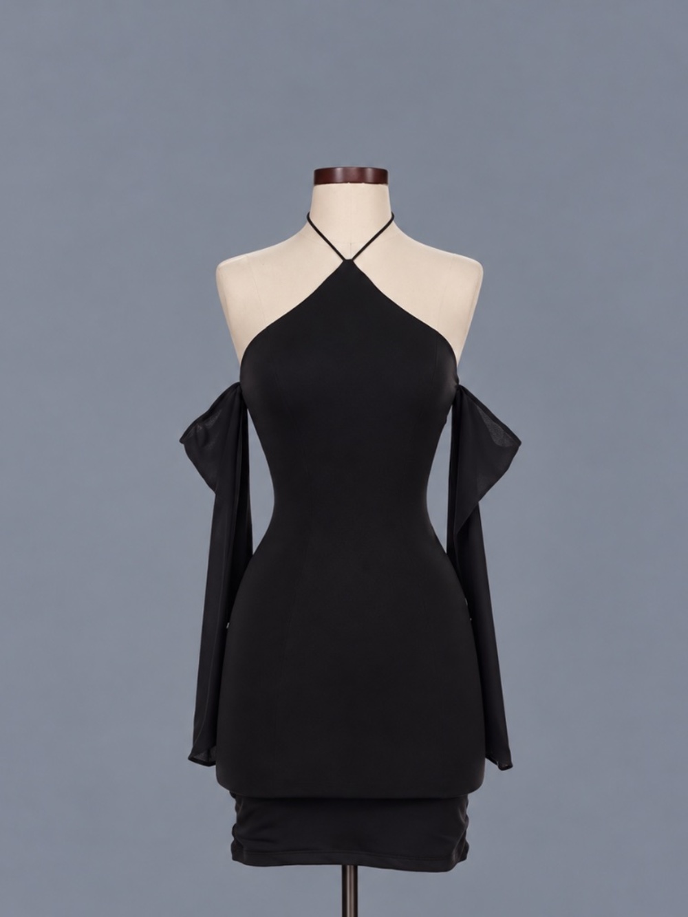 Princess Polly Black Halter Draped Mini Dress – Size 0